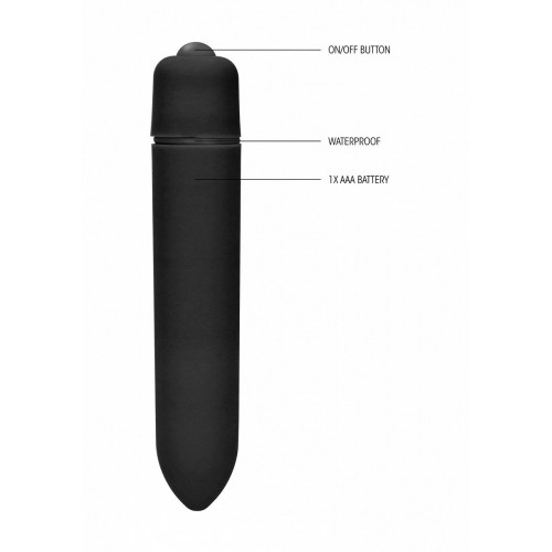 Черная вибропуля Speed Bullet - 9,3 см.